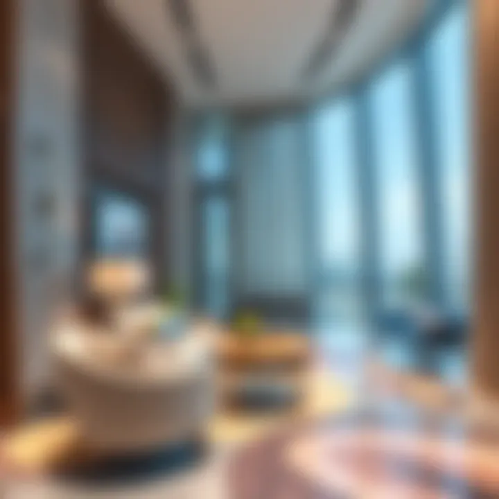 Interior design showcasing a luxury office space in Al Aneeqa Tower