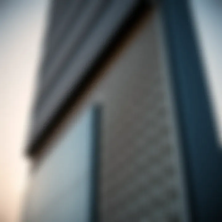 Architectural details of Al Moosa Tower's facade