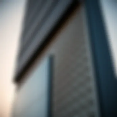 Intricate Facade Design of Al Moosa Tower Architectural details of Al Moosa Tower's facade