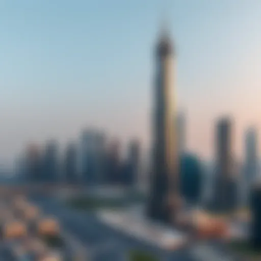 Stunning view of Al Moosa Tower against Dubai's skyline