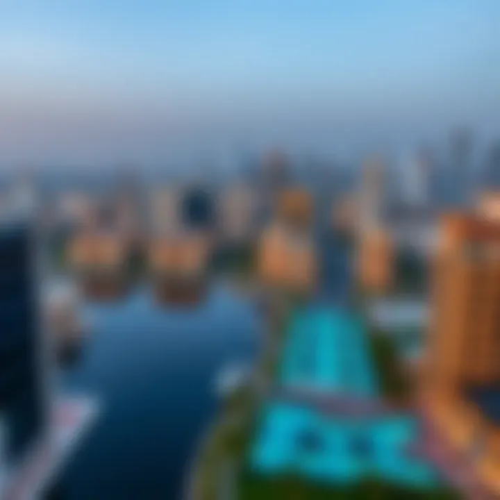 Aerial view highlighting the integration of Creek Residences within the Dubai skyline