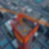 Aerial view of Creek Tower under construction showcasing its grandeur