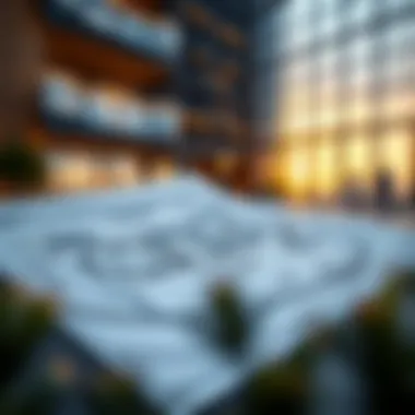 Innovative Design of Creek Tower Blueprint Architectural blueprint of Creek Tower highlighting its innovative design