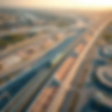 Aerial view of the Etihad Rail development site showcasing the extensive infrastructure.