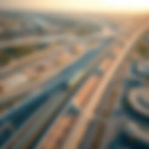 Aerial view of the Etihad Rail development site showcasing the extensive infrastructure.