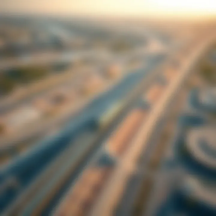 Aerial view of the Etihad Rail development site showcasing the extensive infrastructure.