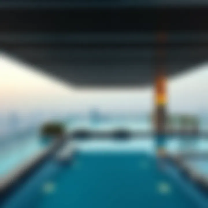Rooftop pool area showcasing city views