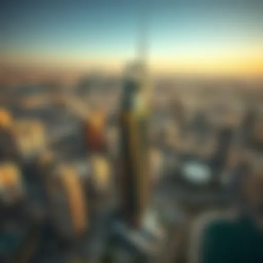 Stunning view of Al NAEEM Tower against the Dubai skyline
