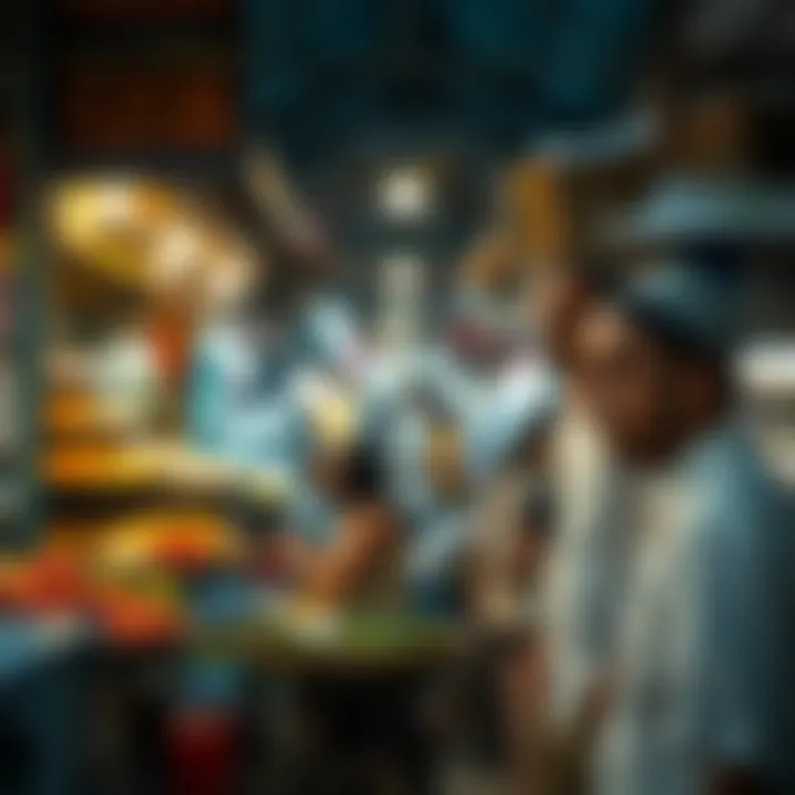 Vibrant marketplace in Bsbass Al-Khalidiya highlighting local culture and commerce