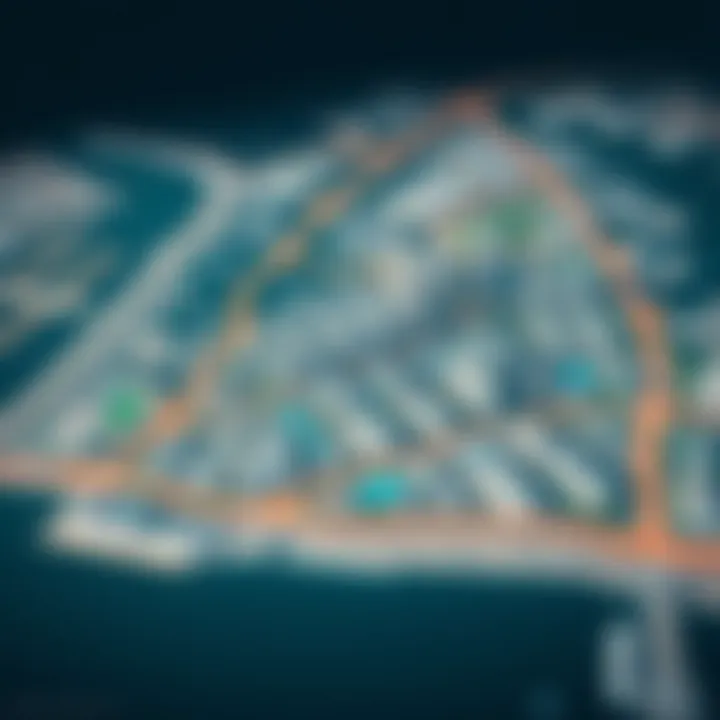 An image depicting the strategic planning and master layout of Emaar Maritime City.