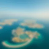 Aerial view of iconic Dubai islands