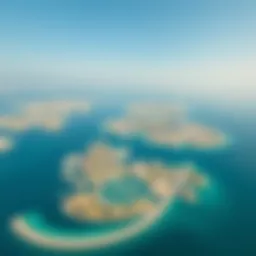 Aerial view of iconic Dubai islands