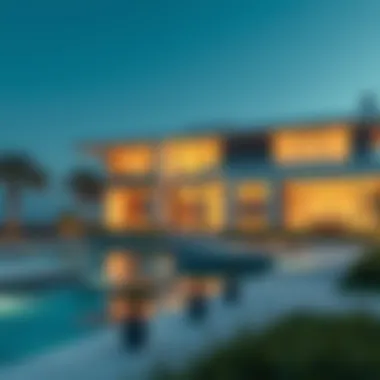 Modern architectural design of an island property
