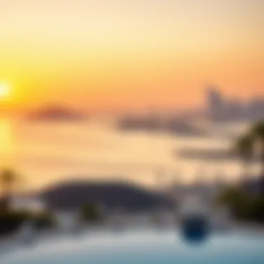 Serene sunset over Dubai's coastline and islands