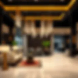 Luxurious lobby of La Ville Hotel & Suites