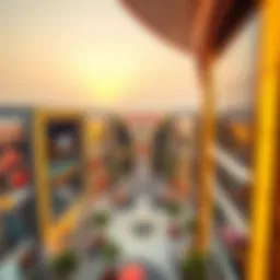 Aerial view of City Center Deira showcasing its architectural design