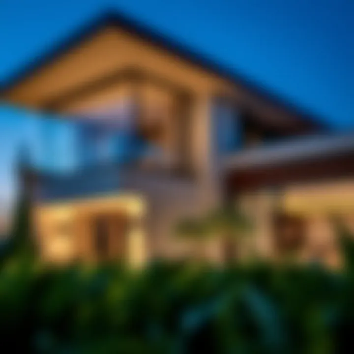 Architectural detail of a contemporary villa in Hartland Greens