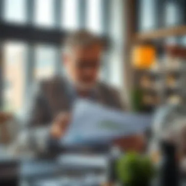 Market Analysis for Investors Investor analyzing market trends with financial documents