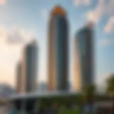 Stunning view of Park Towers Dubai showcasing its modern architecture