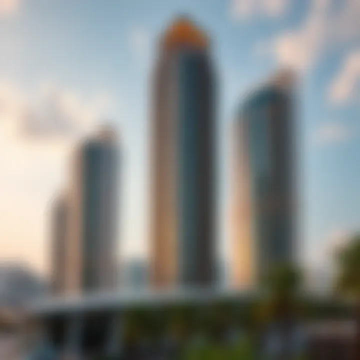 Stunning view of Park Towers Dubai showcasing its modern architecture