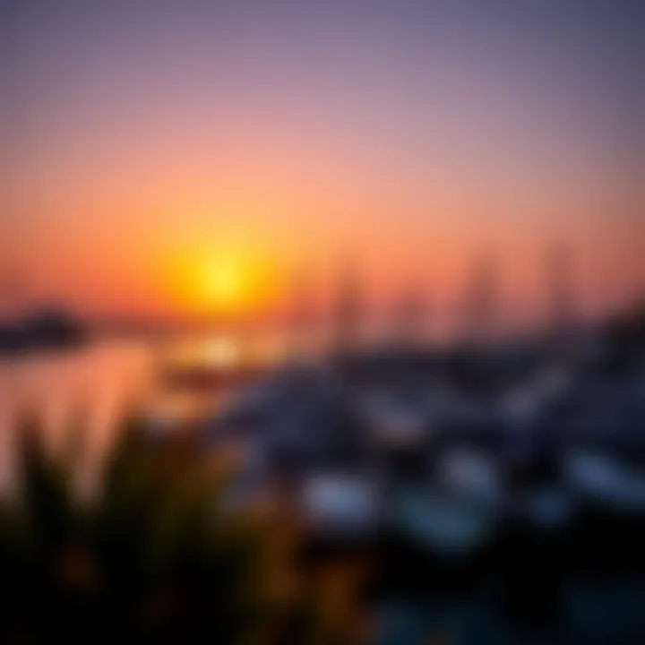Magnificent sunset over the marina at Port de la Mer