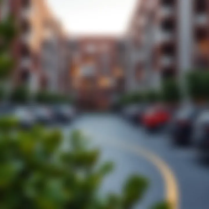 Parking space integration in residential area
