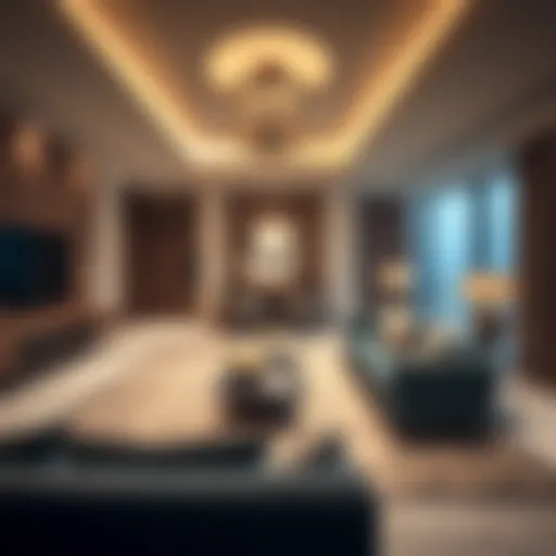 Lavish living room interior of W Residences Dubai